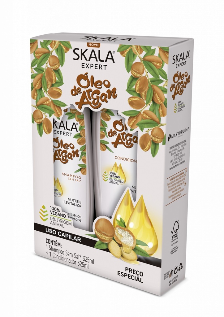 KIT OLEO DE ARGAN NUTRI SHAMPOO+ACONDICIONADOR 325 ML SKALA