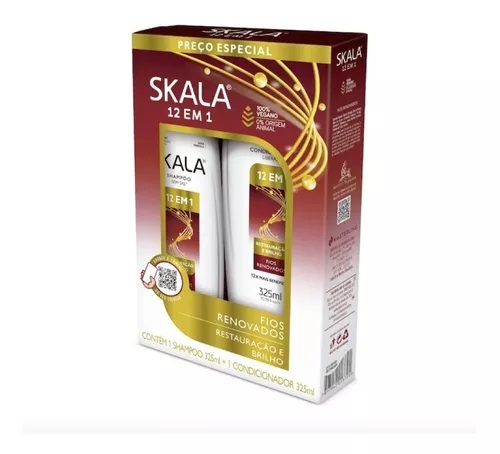 KIT RESTAURACION ESPECTACULAR SHAMPOO+ACONDICIONADOR 325ML SKALA